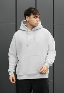 Фото - Зимове оверсайз худі Staff light gray oversize fleece - Men box