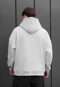 Фото - Зимове оверсайз худі Staff light gray oversize fleece - Men box