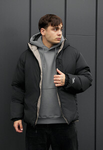 Фото - Чоловіча двостороння куртка Staff rovx black & gray - Men box