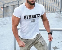 Фото - Мужская футболка спортивная BUTZ белого цвета - Men box