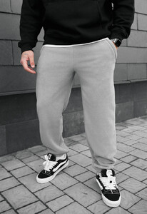 Фото - Флісові спортивні штани Staff pul light gray fleece - Men box