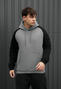 Фото - Теплое мужское худи Staff gray & black oversize fleece - Men box