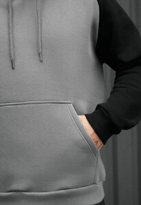 Фото - Теплое мужское худи Staff gray & black oversize fleece - Men box