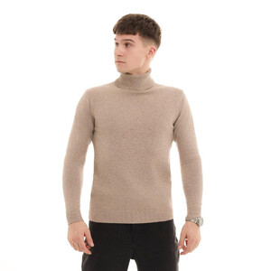 Фото - Класичний чоловічий гольф від Pobedov Neck бежевого кольору - Men box