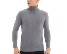 Фото - Базовий гольф для чоловіків Pobedov Neck сірого кольору - Men box