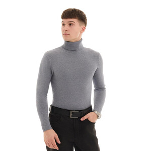 Фото - Базовий гольф для чоловіків Pobedov Neck сірого кольору - Men box