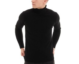 Фото - Повсякденний чоловічий гольф Pobedov Neck чорного кольору - Men box