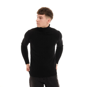 Фото - Повсякденний чоловічий гольф Pobedov Neck чорного кольору - Men box