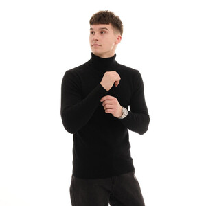 Фото - Повсякденний чоловічий гольф Pobedov Neck чорного кольору - Men box