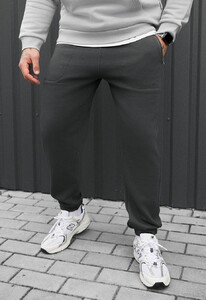 Фото - Однотонні зимові спортивки Staff nib dark gray fleece - Men box