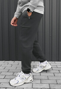 Фото - Однотонні зимові спортивки Staff nib dark gray fleece - Men box