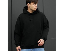 Фото - Теплое брендированное худи Staff logo black oversize fleece - Men box