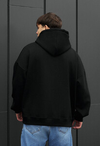Фото - Теплое брендированное худи Staff logo black oversize fleece - Men box