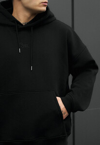 Фото - Теплое брендированное худи Staff logo black oversize fleece - Men box