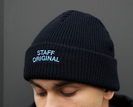Фото - Молодежная зимняя шапка Staff b12 navy logo - Men box