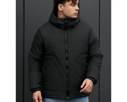 Фото - Однотонная зимняя куртка черного цвета Staff ai black - Men box