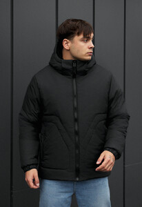 Фото - Однотонная зимняя куртка черного цвета Staff ai black - Men box