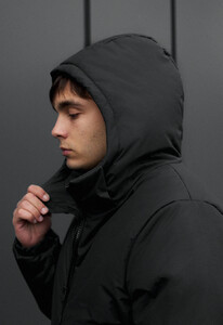 Фото - Однотонная зимняя куртка черного цвета Staff ai black - Men box