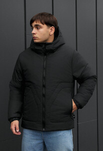 Фото - Однотонная зимняя куртка черного цвета Staff ai black - Men box