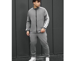 Фото - Теплий спортивний костюм Staff sav light gray zip fleece - Men box
