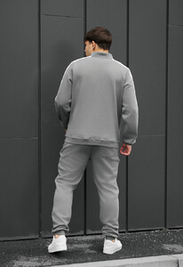 Фото - Теплий спортивний костюм Staff sav light gray zip fleece - Men box