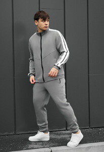 Фото - Теплий спортивний костюм Staff sav light gray zip fleece - Men box