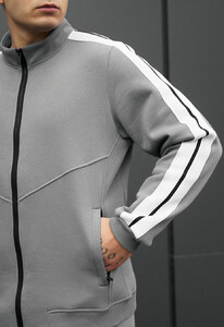 Фото - Теплий спортивний костюм Staff sav light gray zip fleece - Men box