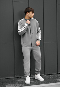 Фото - Теплий спортивний костюм Staff sav light gray zip fleece - Men box