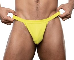 Фото - Яскраві чоловічі стрінги жовтого кольору від Andrew Christian - Men box
