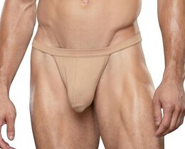 Фото - Однотонні стрінги для чоловіків Andrew Christian бежевого кольору - Men box