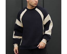 Фото - Молодежный оверсайз свитшот Staff navy & milk oversize fleece - Men box