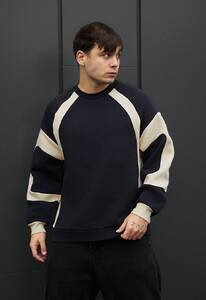Фото - Молодежный оверсайз свитшот Staff navy & milk oversize fleece - Men box