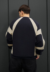 Фото - Молодежный оверсайз свитшот Staff navy & milk oversize fleece - Men box