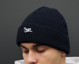 Фото - Мужская шапка с отворотом Staff 19 logo navy - Men box