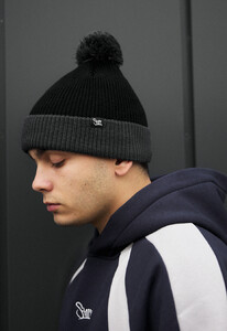 Фото - Черно-серая зимняя шапка Staff black & dark gray - Men box