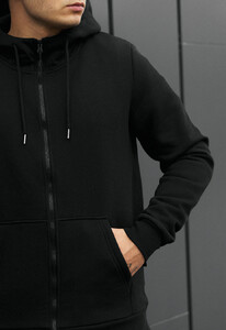Фото - Тепле худі на замку Staff zip basic black fleece - Men box