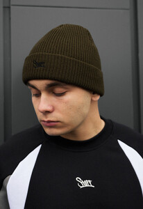 Фото - Утепленная мужская шапка Staff 12 logo khaki - Men box