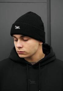 Фото - Універсальна чорна шапка Staff 12 logo black - Men box