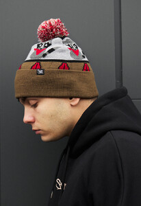 Фото - Яркая зимняя шапка Staff raccoon pompon - Men box