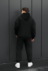 Фото - Однотонный зимний костюм Staff wit zip black oversize fleece - Men box