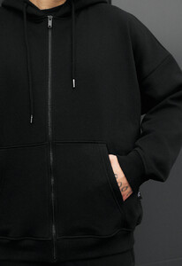 Фото - Однотонный зимний костюм Staff wit zip black oversize fleece - Men box