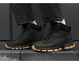 Фото - Мужские зимние кроссовки на меху Staff black - Men box