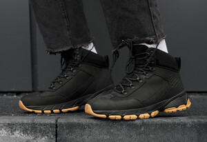 Фото - Мужские зимние кроссовки на меху Staff black - Men box