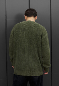 Фото - Зимний оверсайз свитер Staff jk khaki oversize - Men box