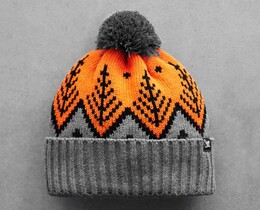 Фото - Яркая зимняя шапка Staff orange & gray pattern pompon - Men box