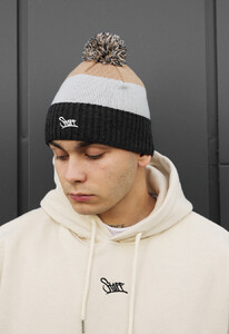 Фото - Трехцветная мужская шапка Staff 36 mix logo pompon - Men box