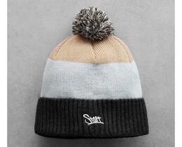 Фото - Трехцветная мужская шапка Staff 36 mix logo pompon - Men box