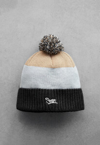 Фото - Трехцветная мужская шапка Staff 36 mix logo pompon - Men box