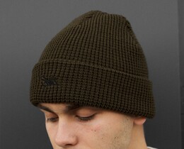 Фото - Зимняя шапка в цвете хаки Staff 17 logo khaki - Men box