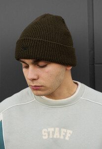 Фото - Зимова шапка в кольорі хакі Staff 17 logo khaki - Men box